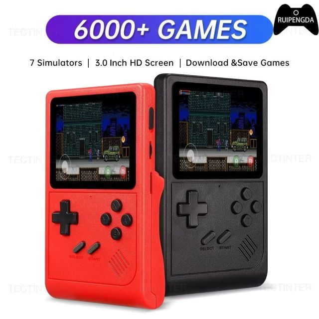 เครื่องเล่นเกม GB300 หน้าจอ 3.0 นิ้ว แบบพกพา 6000 เกม สําหรับ SF SFC GB GBA