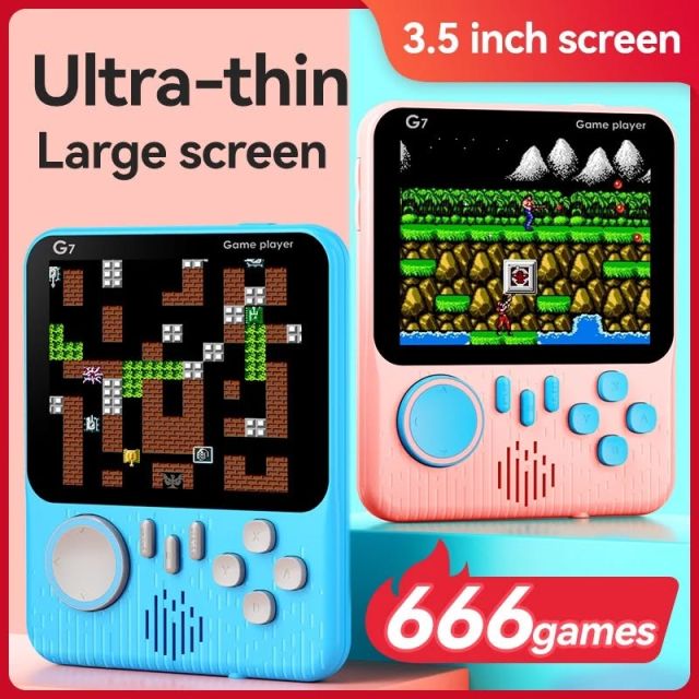 เกมบอย Gameboy เกมบอยพกพา จอสี 666 เกม in 1 3.5 HD Handheld Game Console 2 ผู้เล่น